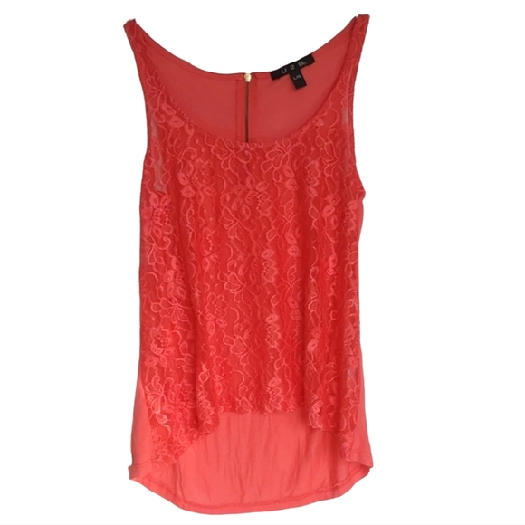U2B New without tag orange lace tank top size L/G - Picture 1 of 9